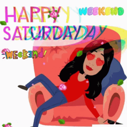 Woman Laying On Couch Happy Saturday Weekend GIF