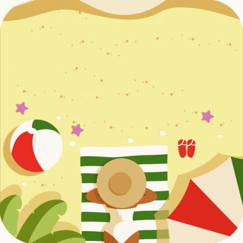 Woman Laying On Striped Towel At Beach Ferragosto GIF