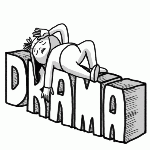 Woman Laying on Word Drama
