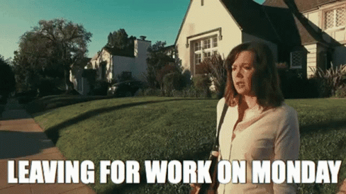 Woman Leaving Work Monday GIF