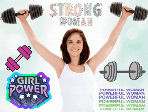 Woman Lifting Dumbbells Strong Woman Sticker