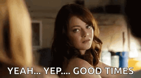 Woman Looking at Another Woman Saying Yeah Yep Good Times