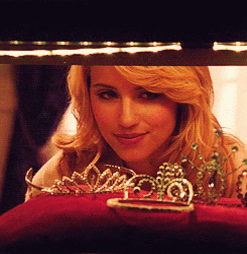 Woman Looking at Crown Tiara