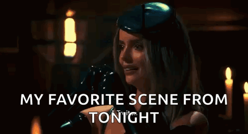 Woman Looking at Something Saying My Favorite Scene From Tonight