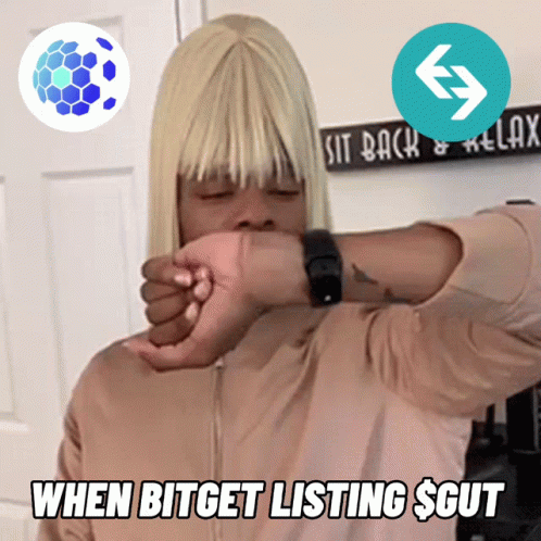 Woman Looking At Watch When Bitget Listing $GUT GIF