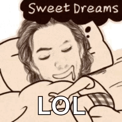 Woman Lying in Bed With Sweet Dreams Speech Bubble