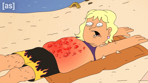 Woman Lying on Beach with [ as ] Letters