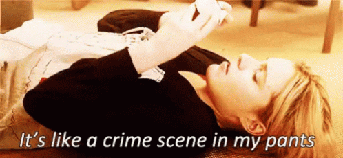 Woman Lying on Floor Crime Scene in My Pants