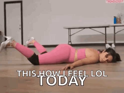 Woman Lying on Floor Crossed Legs