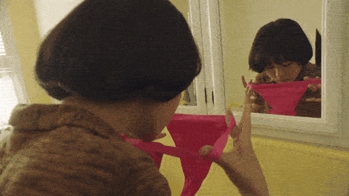 Woman Made Thong As Mask GIF