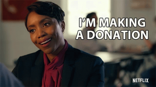 Woman Making Donation GIF