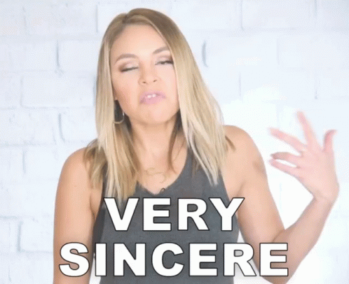 Woman Making Face Saying Very Sincere