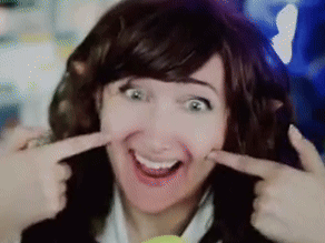 Woman Making Face with Fingers