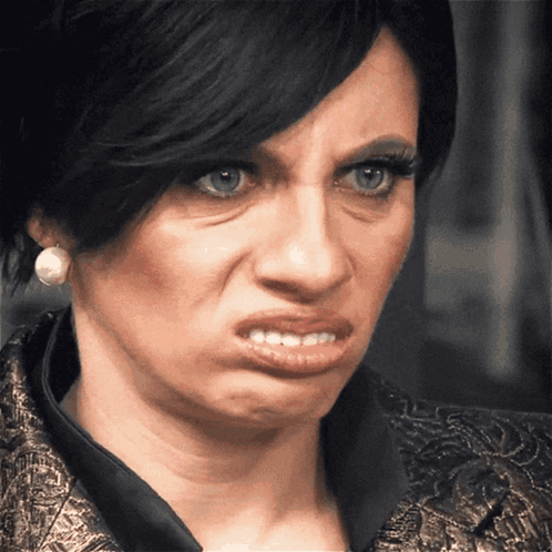 Woman Making Face with Open Mouth