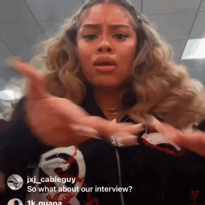 Woman Making Funny Face During Live Stream GIF