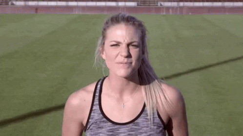 Woman Making Funny Face on Field
