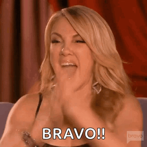 Woman Making Funny Face Saying Bravo GIF