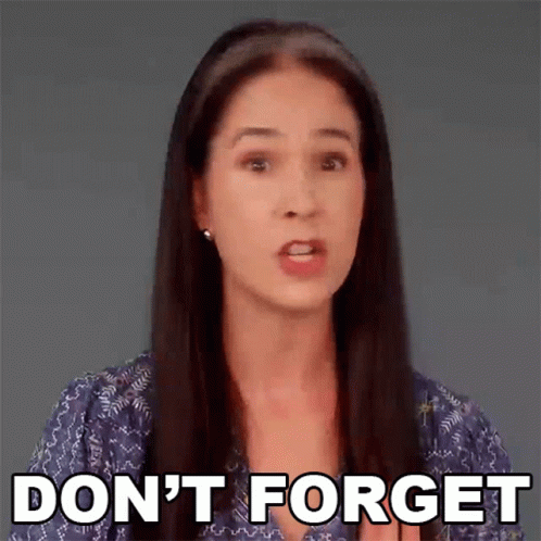 Woman Making Funny Face Saying Don't Forget GIF