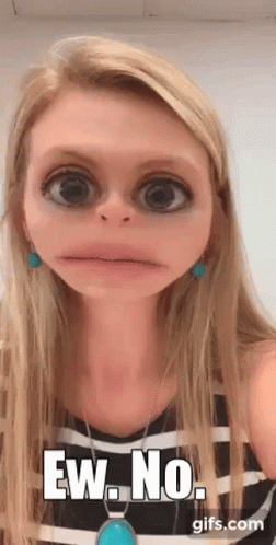 Woman Making Funny Face Saying Ew No GIF