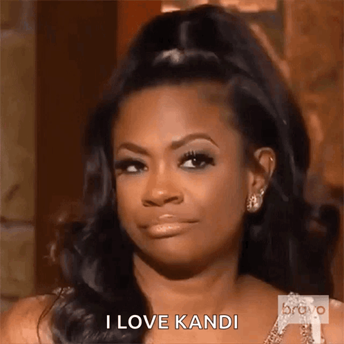 Woman Making Funny Face Saying I Love Kandi