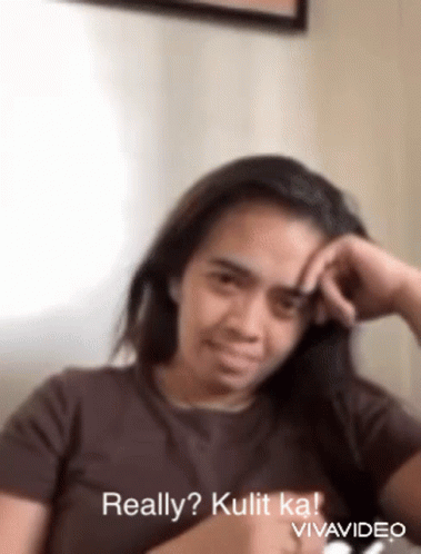 Woman Making Funny Face Saying Really? Kulit Ka!