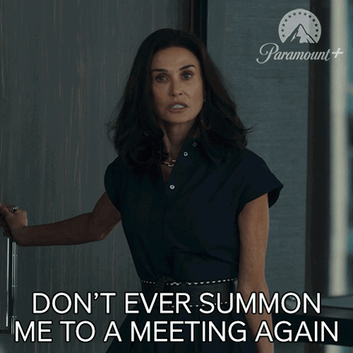Woman Making Funny Face Saying This Meeting Is Over