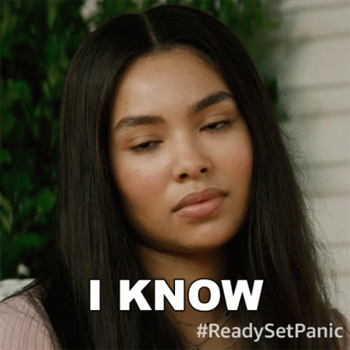 Woman Making Funny Face Says I Know #Readysetpanic