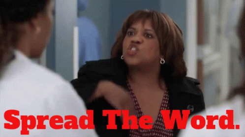 Woman Making Funny Face Spread the Word