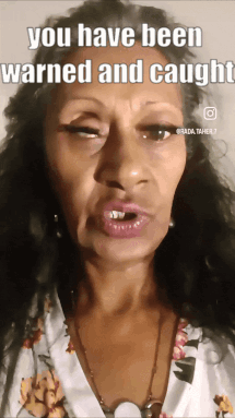 Woman Making Funny Face Warning Caught