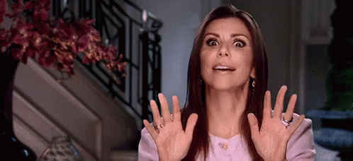 Woman Making Funny Face With Hands Up GIF