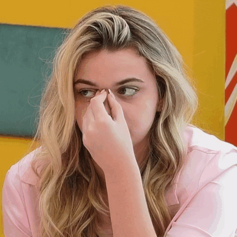 Woman Making Funny Face with Periodt