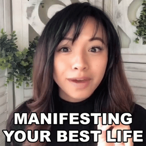 Woman Manifesting Her Best Life GIF