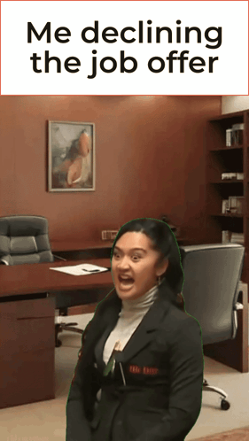 Woman Me Declining the Job Offer