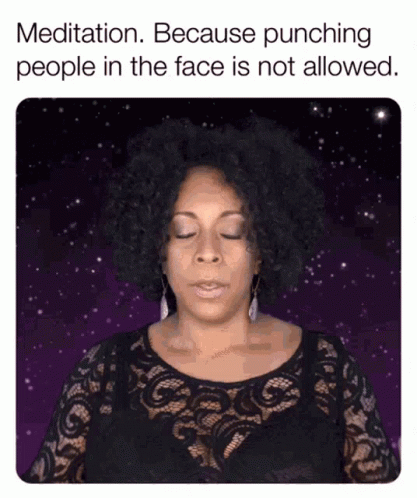 Woman Meditating Meditation Because Punching Not Allowed
