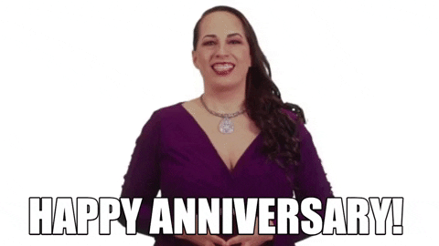 Woman Message Happy 2 Year Work Anniversary GIF