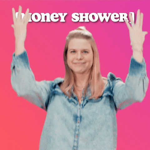 Woman Money Shower Boss Makes A Dollar I Make A Dime GIF