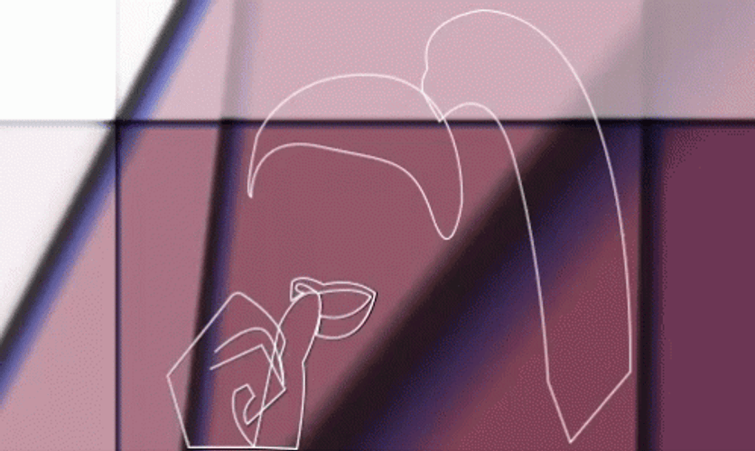 Woman Nail Biter Line Art GIF