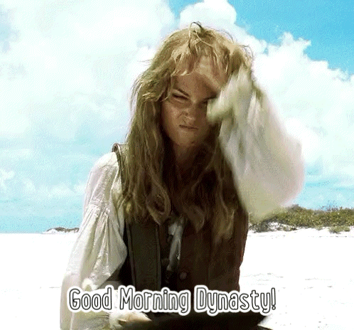 Woman on Beach Hand on Forehead Good Morning Dynasty