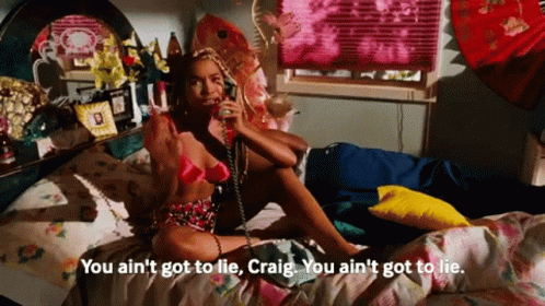 Woman On Bed Holding Phone Saying You Aint Got To Lie Craig GIF