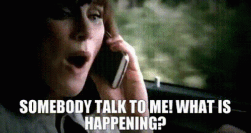 Woman On Cell Phone Somebody Talk To Me What Is Happening GIF