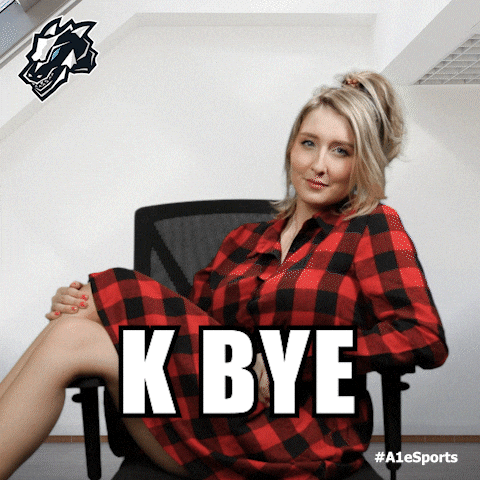 Woman On Chair Salute K Bye GIF