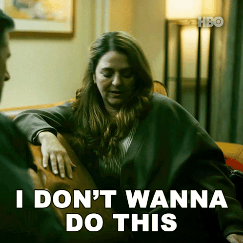 Woman on Couch Saying I Don't Wanna Do This