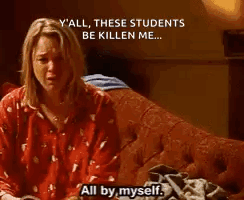 Woman on Couch Saying Y'all These Students Be Killed Me