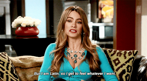 Woman on Couch Says But I Am Latin So I Get to Feel Whatever I Want
