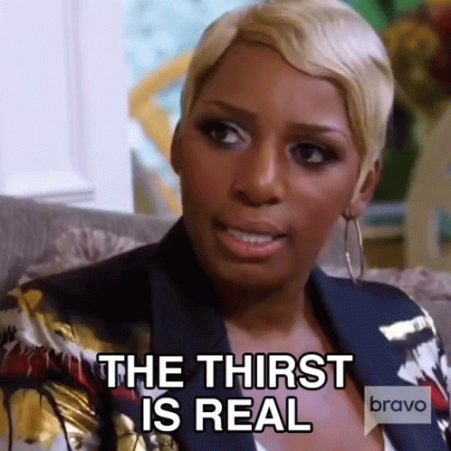 Woman on Couch Says The Thirst Is Real