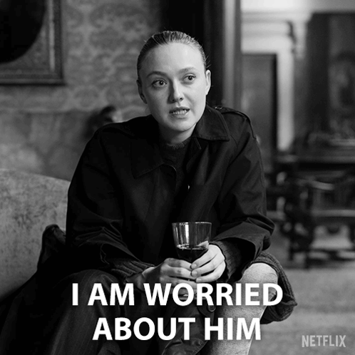 Woman On Couch With Wine Saying I Am Worried About Him GIF