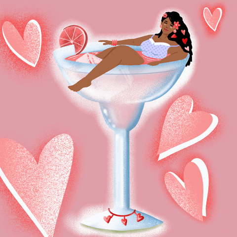Woman On Glass Of Margarita GIF