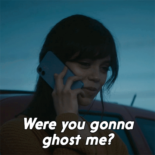 Woman on Phone Saying Were You Gonna Ghost Me