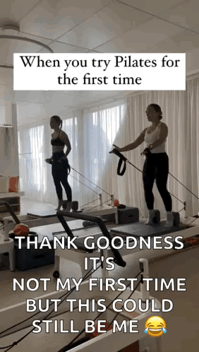 Woman on Pilates Machine First Time Thank Goodne