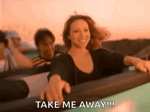 Woman On Roller Coaster Saying Take Me Away GIF